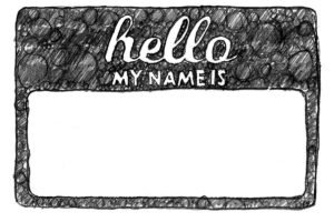 Handdrawn name tag